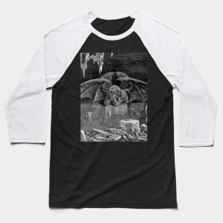 Lucifer, King of hell 1861 by Paul Gustave Dore Baseball T-Shirt